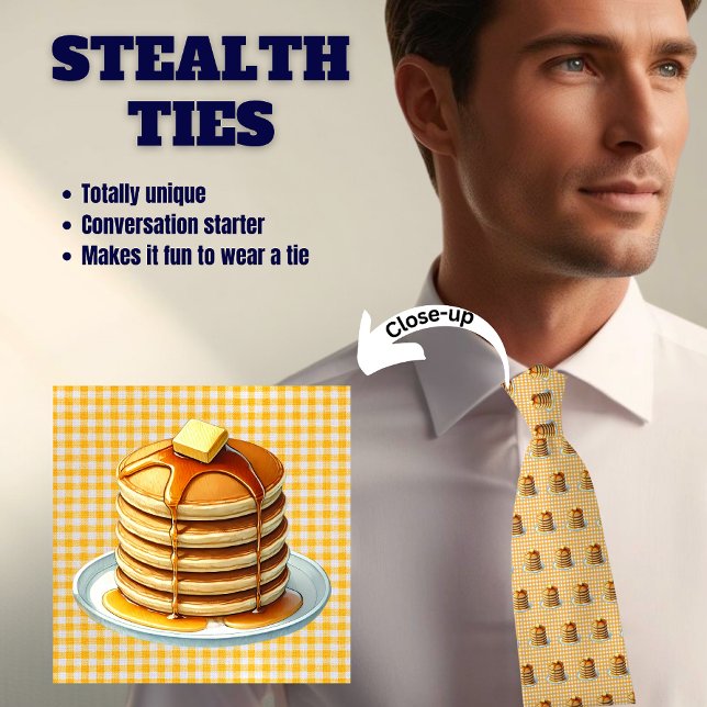 Stack Pancakes Gult Stealth Neck Tie Slips (Skapare uppladdad)