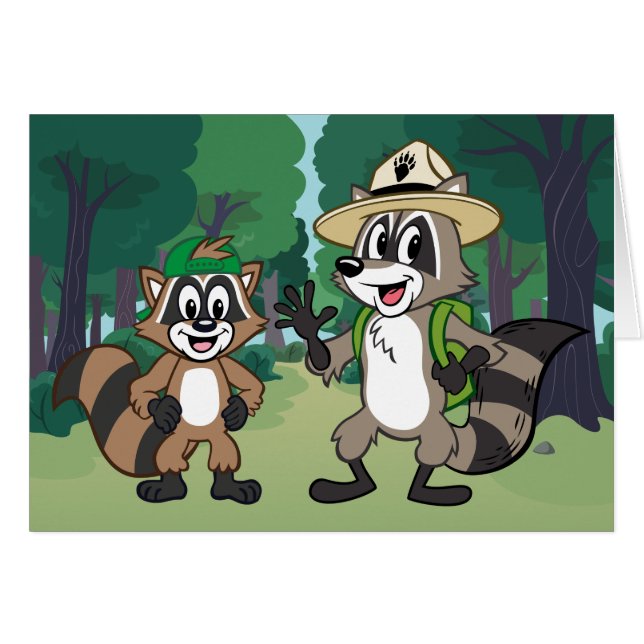 Stack & Ricky för skogsvaktare för Hälsningskort (Framsidan Horizontal)