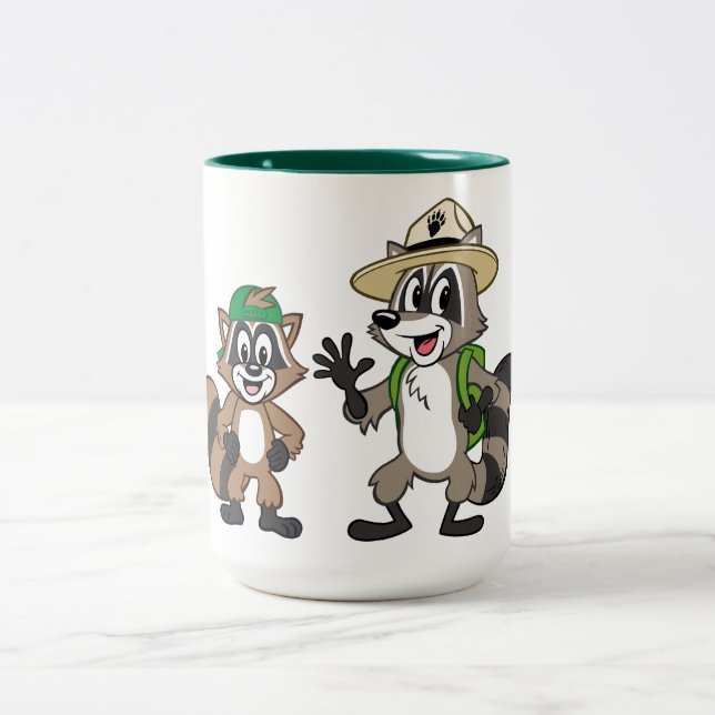 Stack & Ricky för skogsvaktare för Två-Tonad Mugg (Center)