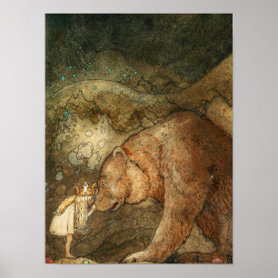 Stackars Little Bear, 1912 av John Bauer Poster