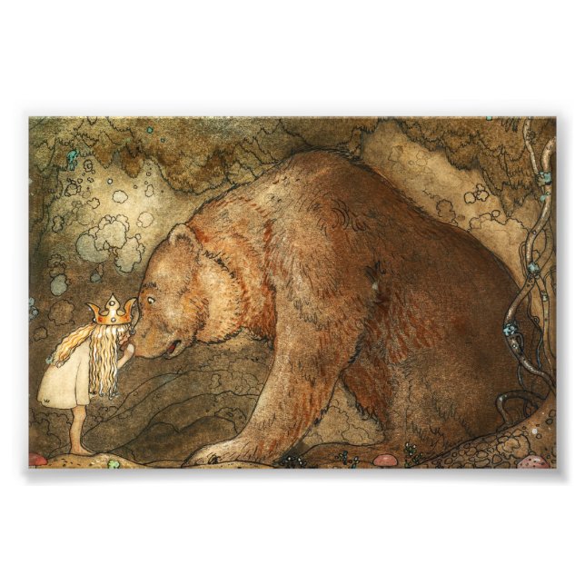 Stackars Little Bear av John Bauer Fototryck (Framsidan)