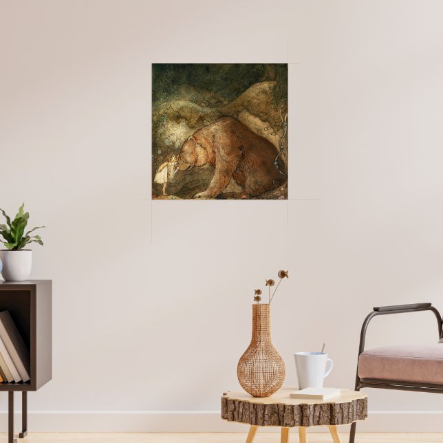 Stackars Little Bear av John Bauer Poster (Vardagsrum 3)