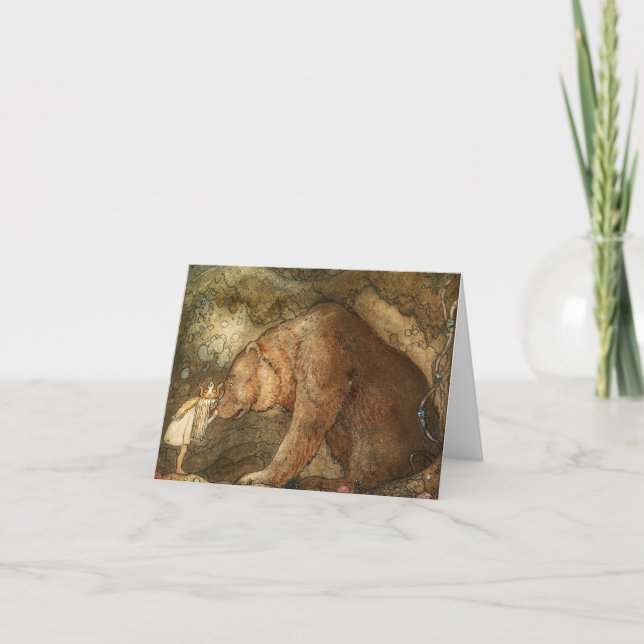 Stackars Little Bear av John Bauer Tack Kort (Framsida)