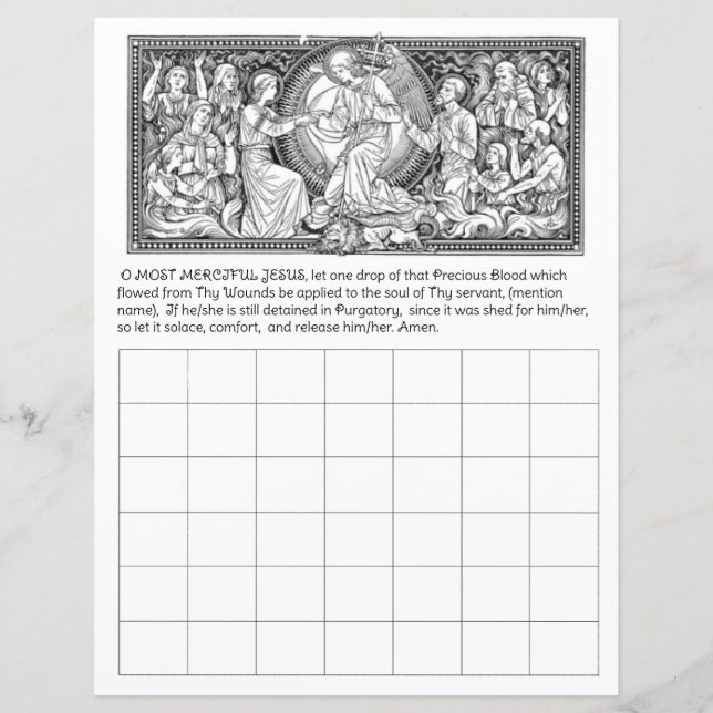 Stackars själar i Purgatory Prayers Calendar-katol (Framsida)