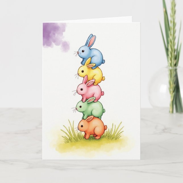 Stacked Animal Friends Card Kort (Framsida)