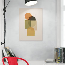 Stacked Geometric Forms in Earth Tones