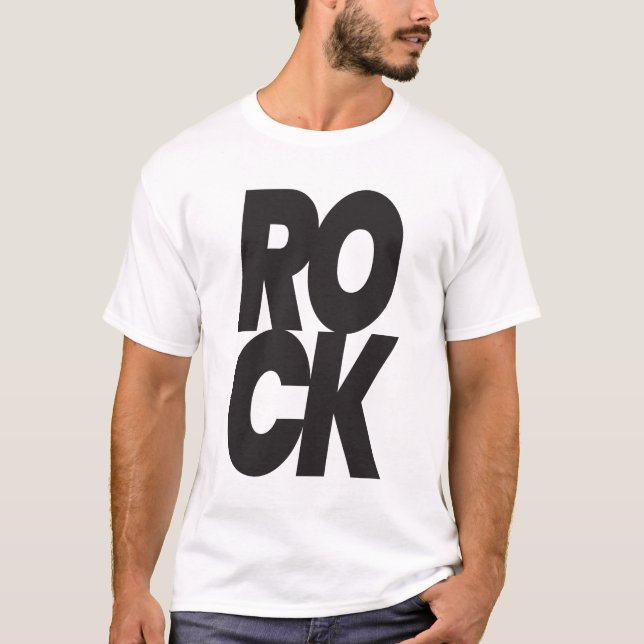 Stacked Rock Typography T Shirt (Framsida)