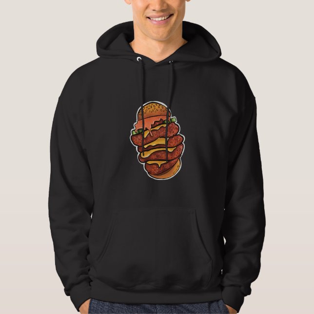 Stacked Spicy Chicken Sandwich With Sauce Illustra Hoodie (Framsida)