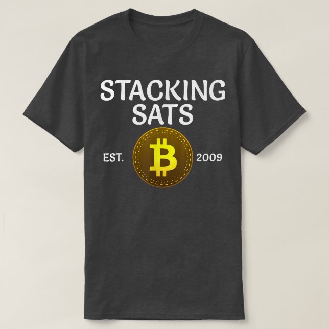 Stacking Sats Bitcoin Since 2009 Crypto Whale BTC  T Shirt (Design framsida)