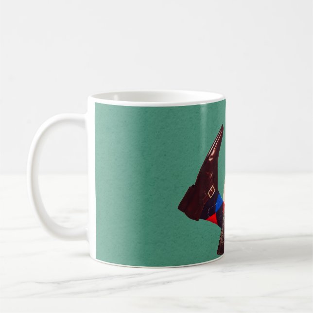 Stackning av manligt ben i runda på pastellgeometr kaffemugg (Vänster)