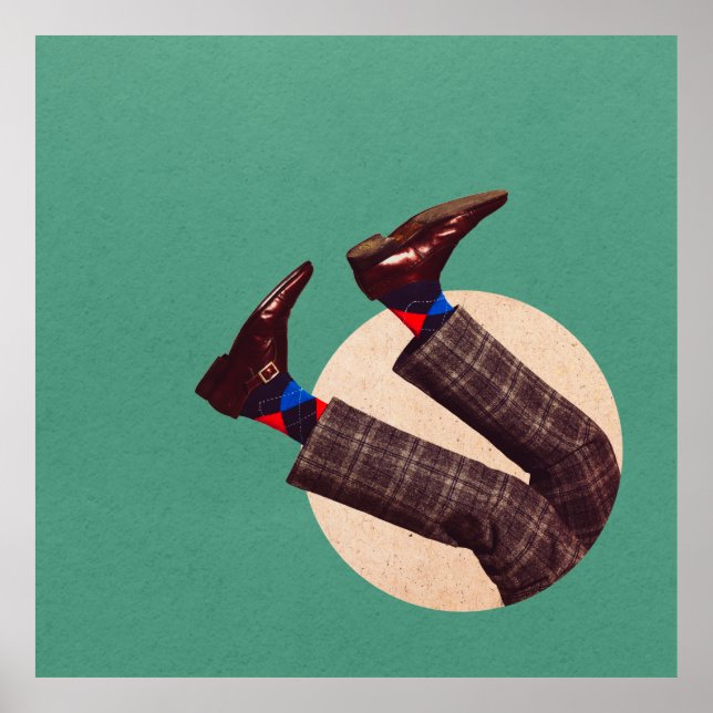 Stackning av manligt ben i runda på pastellgeometr poster (Framsidan)