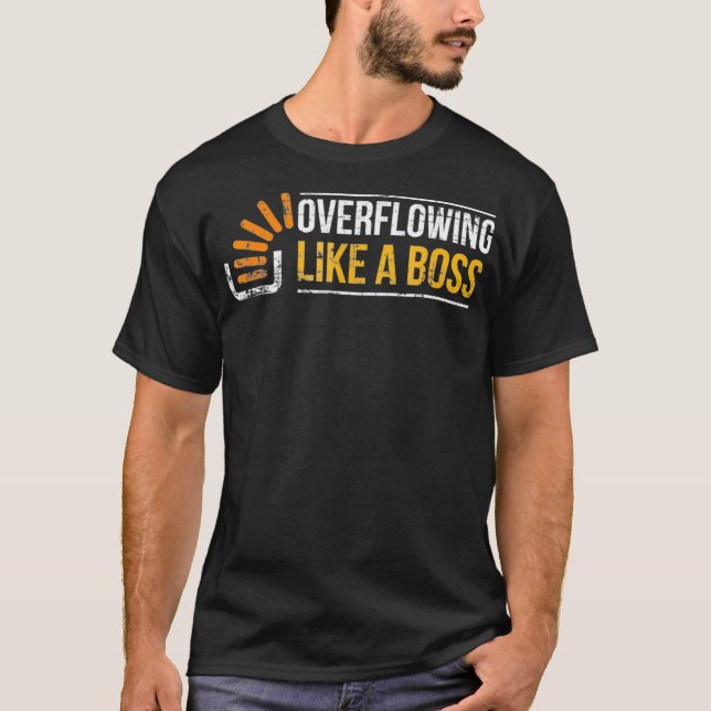 Stackoverflow-överflöde som ett chef-stack-överdra t shirt (Framsida)