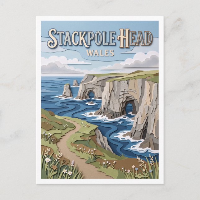 Stackpole Head Wales Vykort (Framsida)