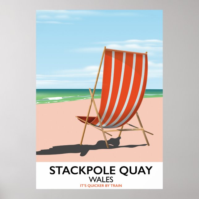 Stackpole Quay Wales strand reseskylt Poster (Framsidan)