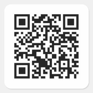 Stackrulle QR kodifierar Rickrolled Fyrkantigt Klistermärke