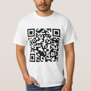 Stackrulle QR kodifierar Rickrolled T-shirt