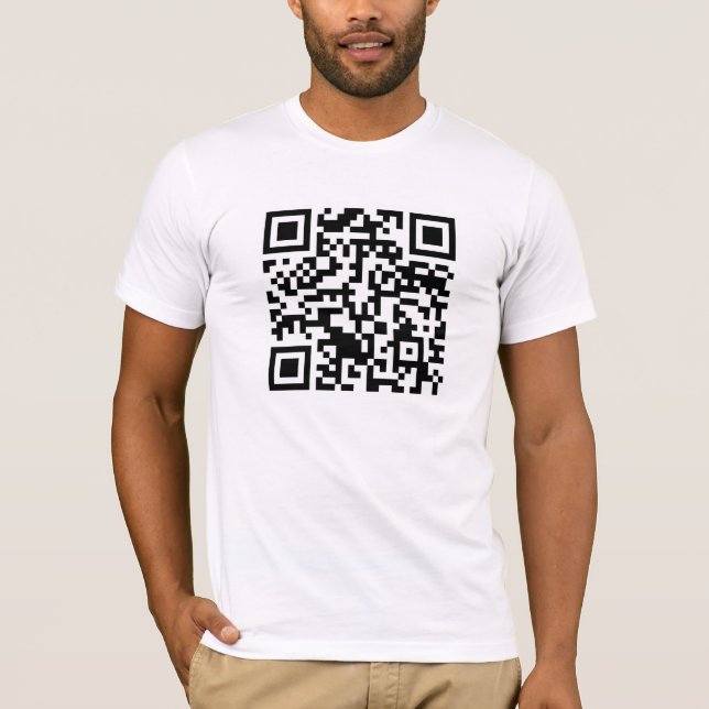 Stackrulle QR kodifierar Rickrolled Tee (Framsida)