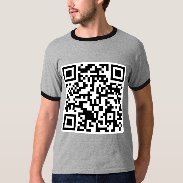 Stackrulle QR kodifierar Rickrolled Tee Shirt (Framsida)