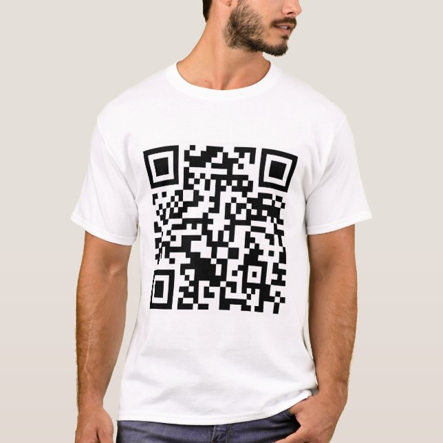 Stackrulle QR kodifierar Rickrolled Tee Shirt (Framsida)