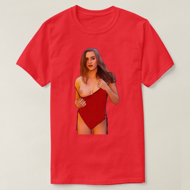 Stacy Cruz röd klänning T Shirt (Design framsida)