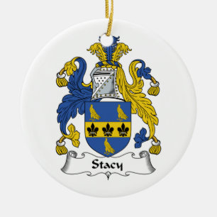 Stacy familjvapensköld julgransprydnad keramik
