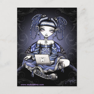 Stacy Midnight Surfing LapTop Fairy-vykort Vykort