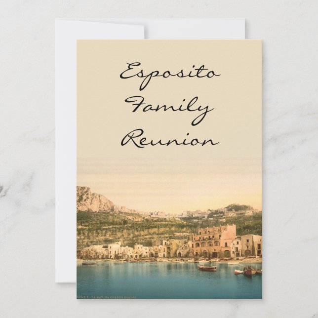 Stad av Capri, ö av Capri, Campania, italien Inbjudningar (Framsida)