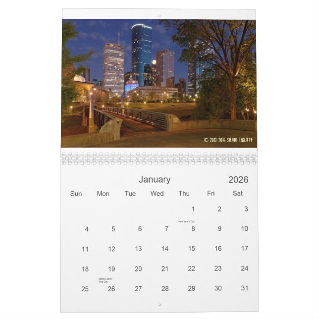 Stad av den Houston kalendern Kalender (Jan 2026)
