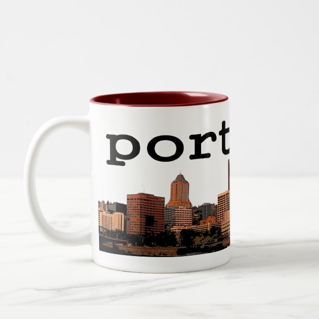 Stad av den Portland kaffemuggen Två-Tonad Mugg (Vänster)