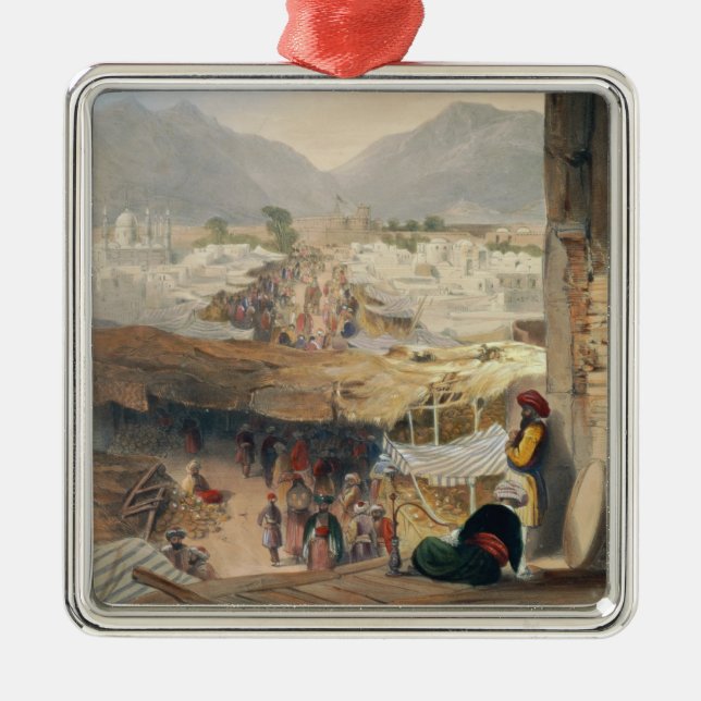 Stad av Kandahar, dess främsta basar och citadelen Julgransprydnad Metall (Framsidan)