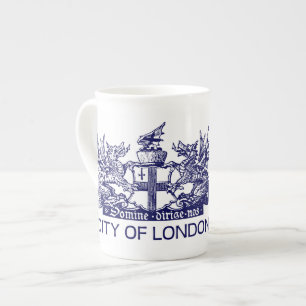 Stad av London, vintage, vapensköld, England UK Benporslin Mugg