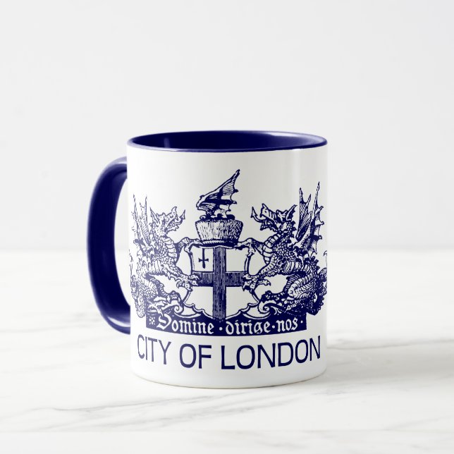Stad av London, vintage, vapensköld, England UK Mugg (Framsida vänster)