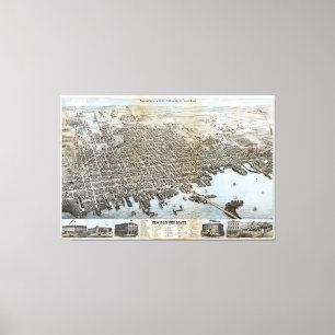 Stad av New Bedford Massachusetts (1876) Canvastryck
