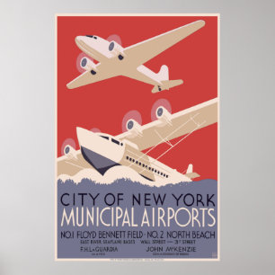 Stad av New York kommunala flygplatsar Poster