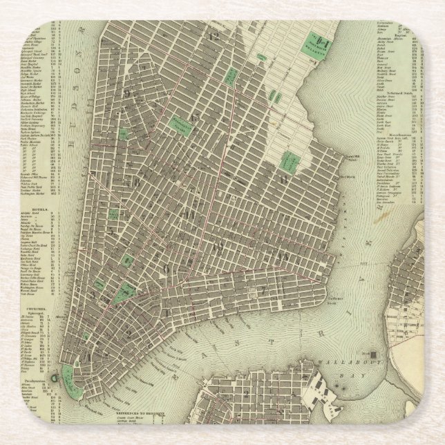 Stad av New York Underlägg Papper Kvadrat (Framsidan)