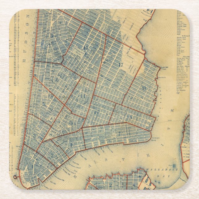 Stad av NewYork Underlägg Papper Kvadrat (Framsidan)