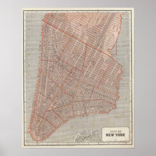 Stad av NY-kartbokkartan Poster