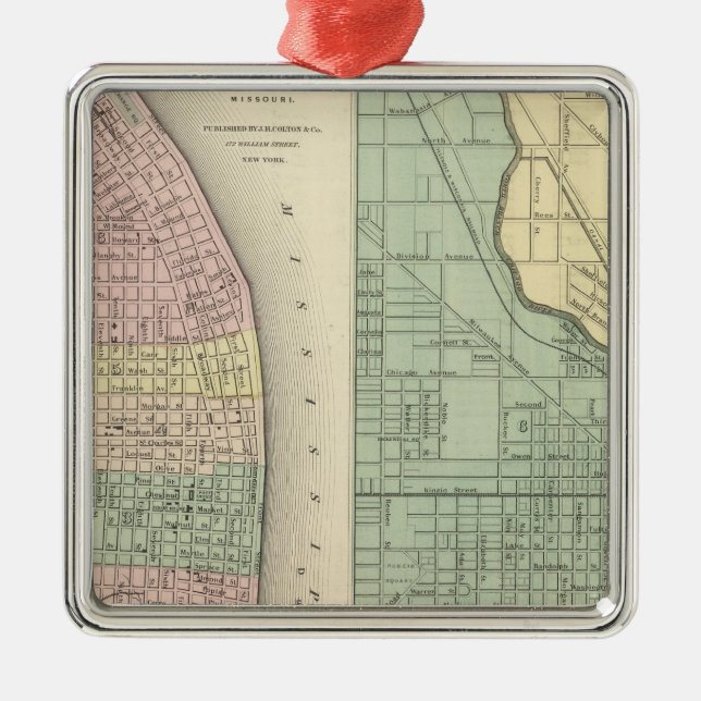 Stad av St Louis, Missouri stad av Chicago Julgransprydnad Metall (Framsidan)