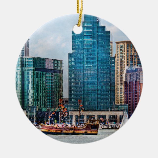 Stad - Baltimore MD - Harbor east Julgransprydnad Keramik (Framsidan)
