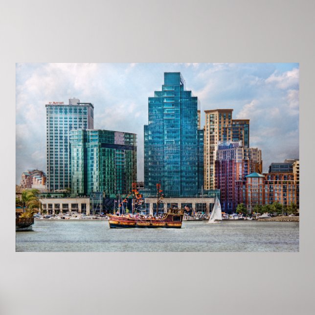 Stad - Baltimore MD - Harbor east Poster (Framsidan)