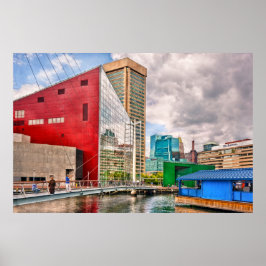 Stad - Baltimore MD - Harbor Place - Framtidsstade Poster