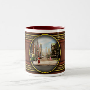 Stad - Chicago IL - The Magnificent Mile 1940 Två-Tonad Mugg