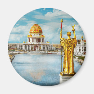 Stad - Chicago, IL - Underverksstaden 1893 Magnet