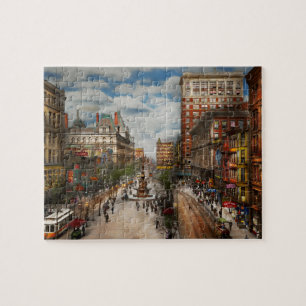 Stad Cincinnati OH - Tyler Davidson fontän 1907 Pussel