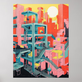 Stad: en Kaleidoskopisk resa genom stadsområden Poster