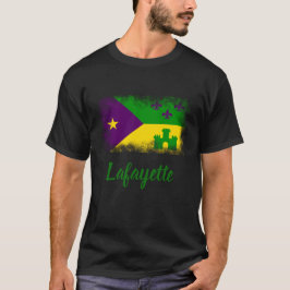 Stad för Cajun flaggaMardi Gras Louisiana T Shirt