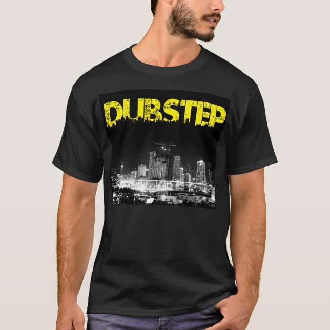 Stad för Dubstep T-tröjasvart T Shirt (Framsida)