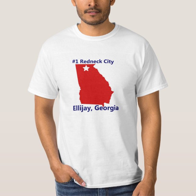 Stad för Redneck #1 i Georgia. Ellijay. T-shirt (Framsida)