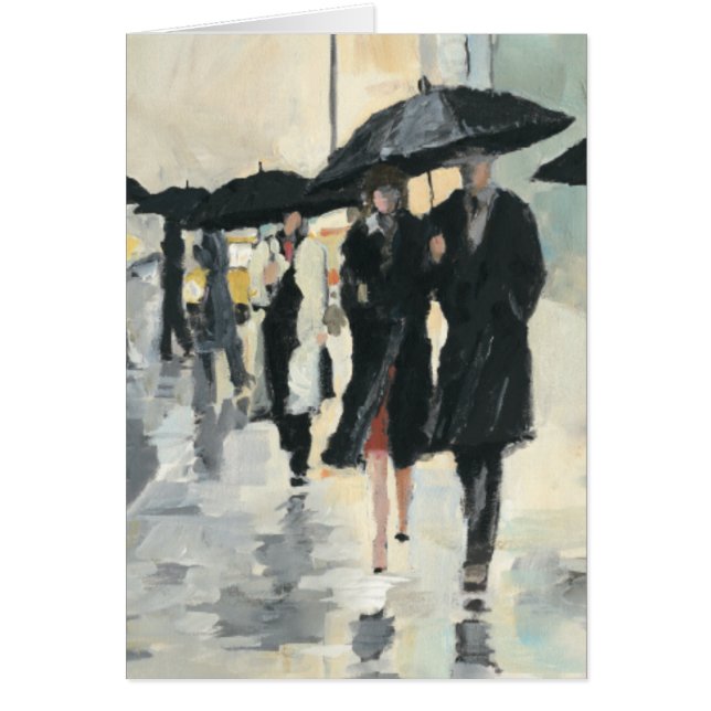 Stad i regna hälsningskort (Framsidan)