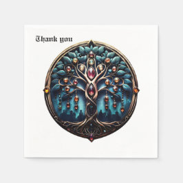 Stad i skuggan av det lyxiga livets träd. pappersservett